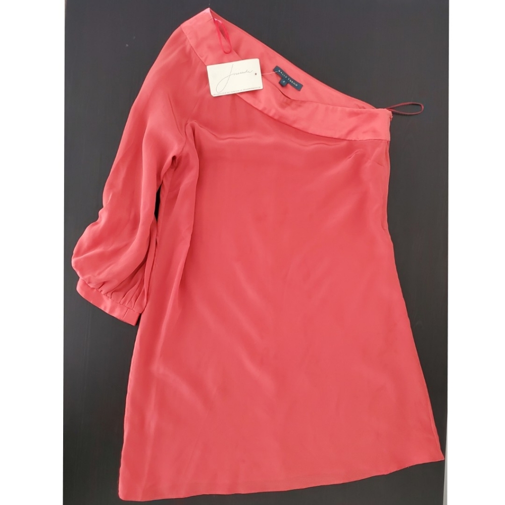 One shoulder silk dress/ shirt by Sally Tseng